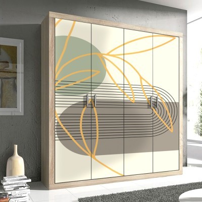 Composition with plant and designs, Line Art, Αυτοκόλλη